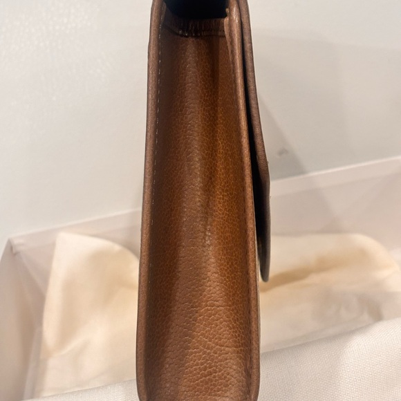 Yves Saint Laurent Vintage Brown Large Leather Envelope Clutch FULL INCLUSION - Picture 4 of 16